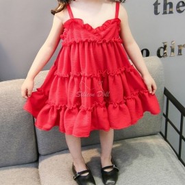 Красное летнее платье